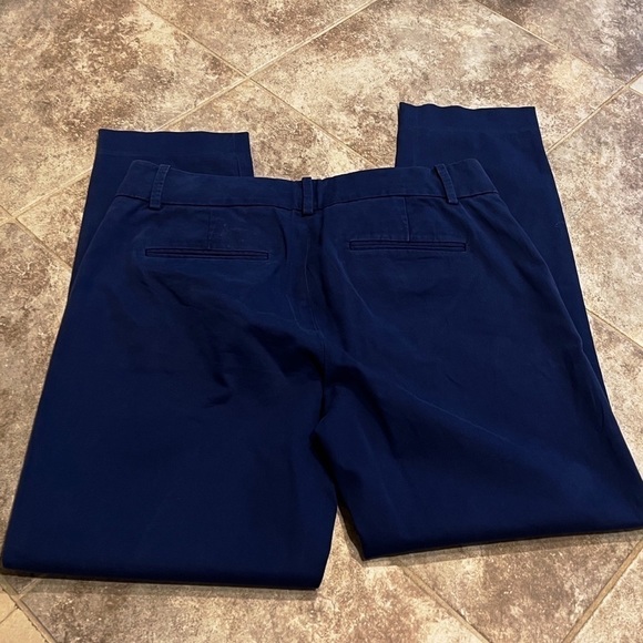 J. Crew Cafe Capri chino crop pants solid blue low rise size 0 stretchy - Picture 6 of 8